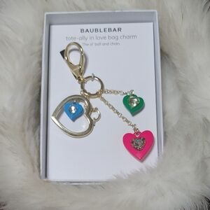 BaubleBar Heart Charm Keychain with Colorful Accents